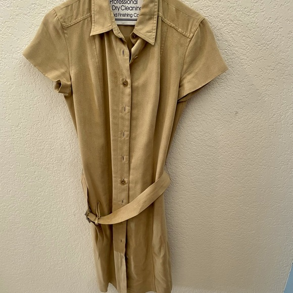 LOFT Dresses & Skirts - Faux suede tan Women’s dress with belt‎